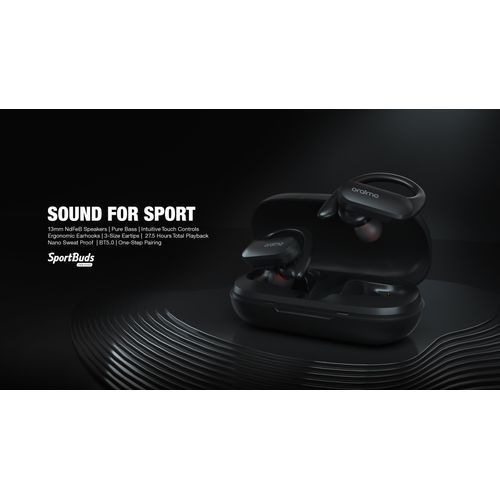 Oraimo SportBuds True Wireless Sport Earbuds -Black