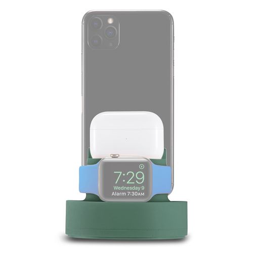 3 in 1 Mobile Phone Charging Stand Base for iPhones & Apple Watch Series & AirPods(Green)
