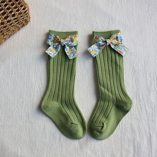 Socks Sock Toddlers Long High Girls Floral Bows Baby Knee