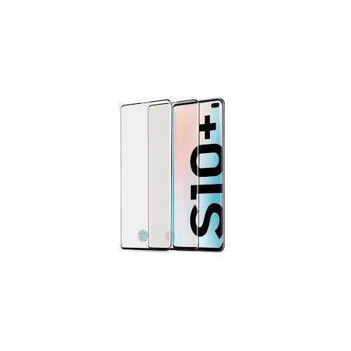 Samsung Galaxy S10e, S10, S10 Plus, S10 5G Tempered Glass Full Glue Screen Protector Full Screen Coverage Edge To Edge UV Tempered Glass With Unbreakable Flexible Protector Back Guard-Black