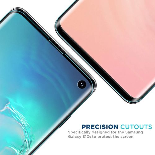 Samsung Galaxy S10e, S10, S10 Plus, S10 5G Tempered Glass Full Glue Screen Protector Full Screen Coverage Edge To Edge UV Tempered Glass With Unbreakable Flexible Protector Back Guard-Black