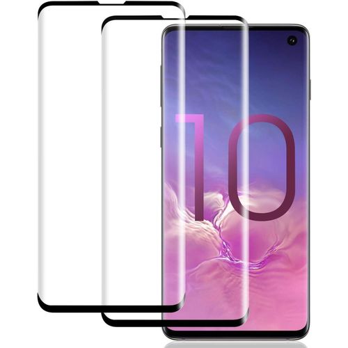 Samsung Galaxy S10e, S10, S10 Plus, S10 5G Tempered Glass Full Glue Screen Protector Full Screen Coverage Edge To Edge UV Tempered Glass With Unbreakable Flexible Protector Back Guard-Black
