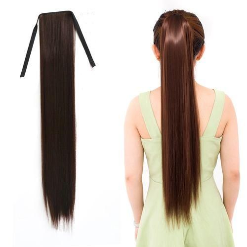 Natural Long Straight Hair Ponytail Bandagestyle Wig Ponytail For WomenLength: 75cm Black Brown