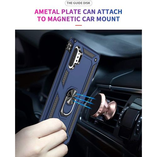 Samsung Galaxy Note 10, Note 10 Plus, Note 20, Note 20 Plus Ultra Case,  With Military-Grade Metal Ring Holder Stand Drop Tested Shockproof Cover Case -Blue