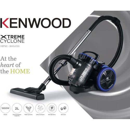 Multi Cyclonic 1800W Bagless Vacuum Cleaner with Anti Bacteria, Pet Care VBP50-Black/Blue(1 YR WRTY)