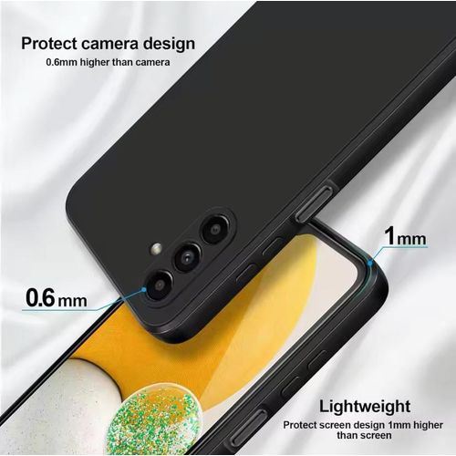 Samsung Galaxy A25 4G / 5G Silicone Case Plus Free Screen Protector Glass Soft Touch Feel Black
