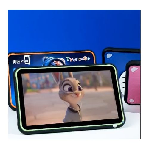 Bebe Tygra-8s Kids Educational Tablet 4GB RAM 128GB ROM 5000mAH Single Sim Plus Free Headphones -Orange
