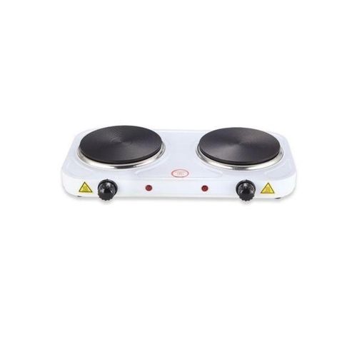 Quality Electric Hotplate With Two Burners-White