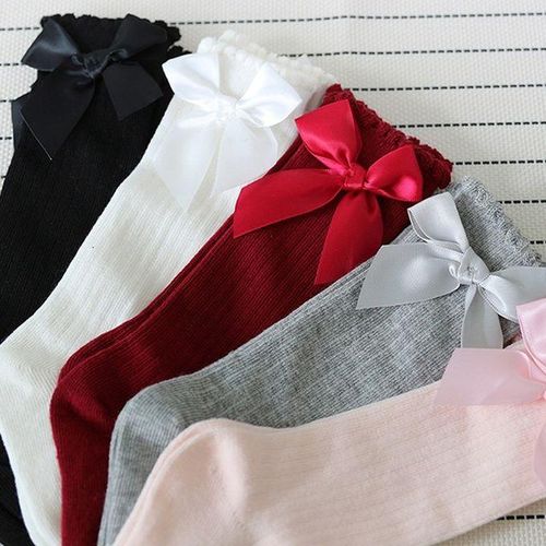 Big Long Bow Knee 2021 Socks Toddlers Soft Kids Girls High