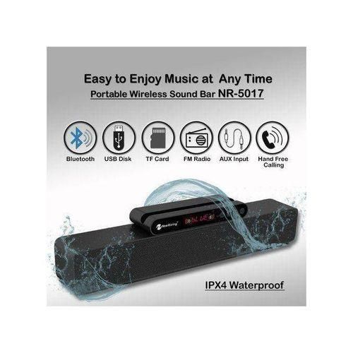 Newrixing Wireless Speaker Bluetooth Soundbar X-Bass - Black Grey