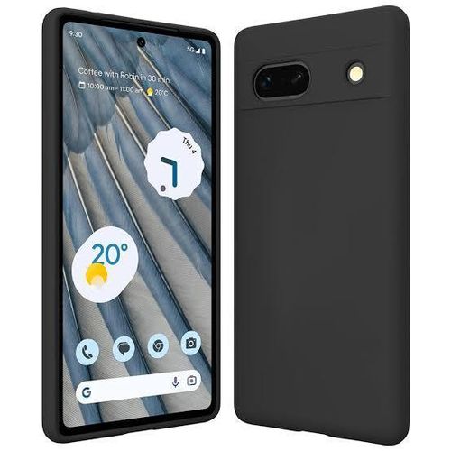Google Pixel Pixel 7a Luxury Soft Rubber Liquid Silicone Skin Touch Feel Cover Case Black