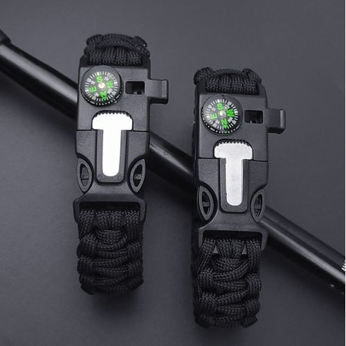 Multifunctional Hand Rope Camping Survival Adventure Emergency Compass Bracelets