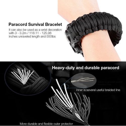 Multifunctional Hand Rope Camping Survival Adventure Emergency Compass Bracelets