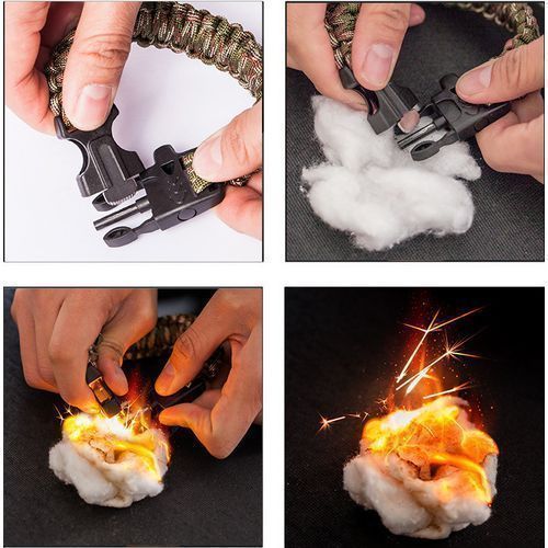 Multifunctional Hand Rope Camping Survival Adventure Emergency Compass Bracelets