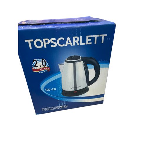 Top Scarlett Electric Kettle,3 Plug Pins Percolater / Water Boiler / Water Heater Kettle Steel 2L - Silver