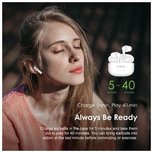 Oraimo FreePods 3 True Wireless Bass Earbuds BT V5.2  - White