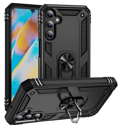 Samsung Galaxy A15 Case, Dual Layer Case Cover With Ring Holder Stand-Black