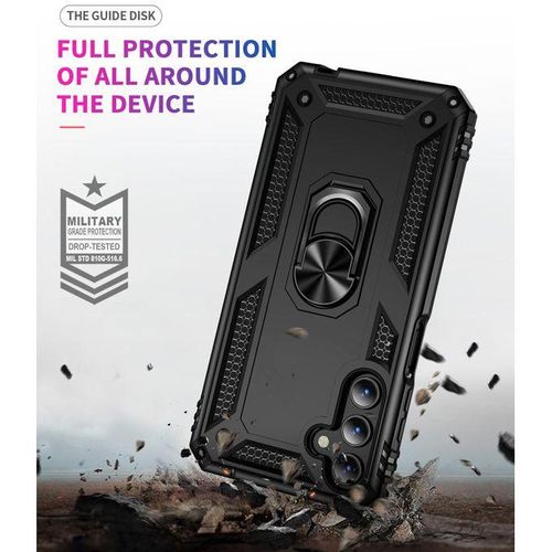 Samsung Galaxy A15 Case, Dual Layer Case Cover With Ring Holder Stand-Black