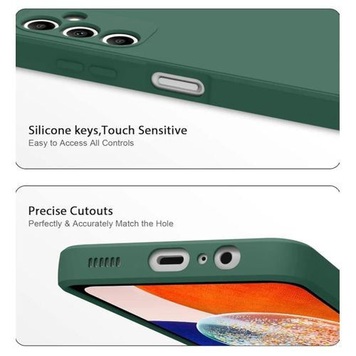 Samsung Galaxy A14 4G 5G Luxury Soft Rubber Liquid Silicone Skin Touch Feel Cover Case Green