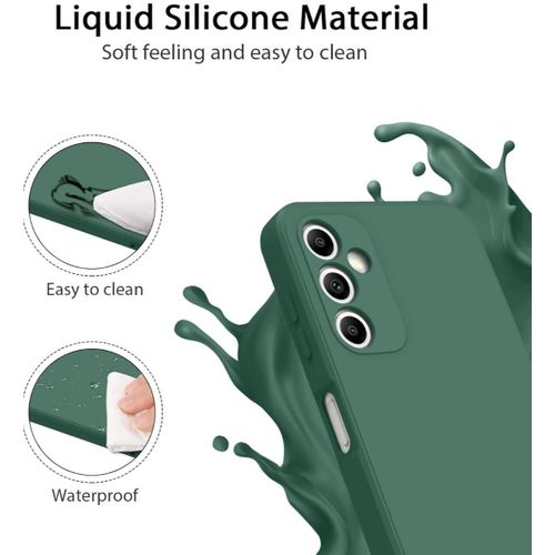 Samsung Galaxy A14 4G 5G Luxury Soft Rubber Liquid Silicone Skin Touch Feel Cover Case Green