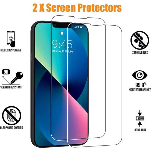Apple IPhone 13 Pro , 13 Pro Max , IPhone 13 , 14 Silicone Case With MagSafe Deep Black With 2 Screen Protectors. Black