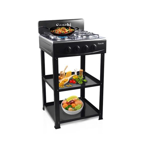 Saachi Four Burner Gas Stove NL-GAS-5256  With Manual Ignition - Black
