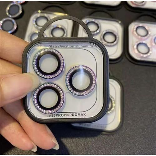 Beauty Glitter Camera Lens Protector Cover for iPhone 15 Pro Max 14 Plus 13 Mini 14Pro 15Pro Pink Tempered Glass.