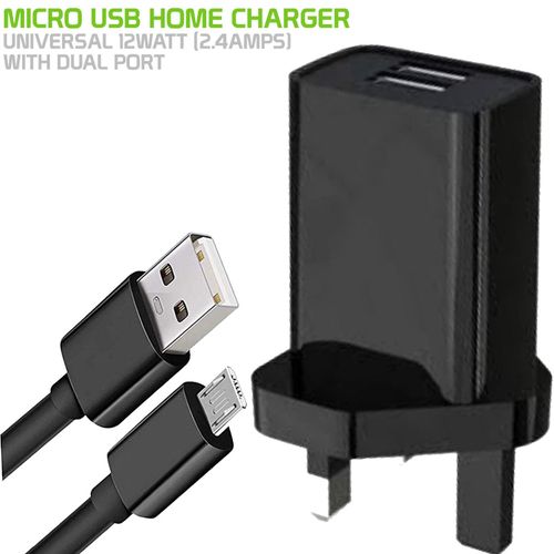 10000mAh  Fast Power Bank 22.5W And Dual USB Wall Charger 12watts- Black