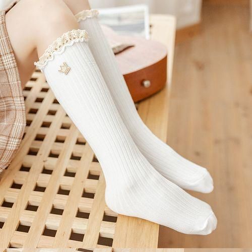 Girls Knee New Flower High Long Socks Socks Lace Kids