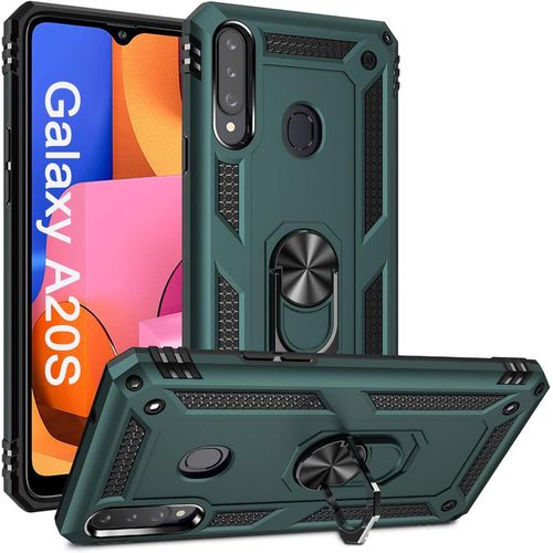 Samsung Galaxy A30, A31, A32, A33, A34, A35 5G Case Military Grade Protective Cases Cover With Ring Car Mount Kickstand- Green