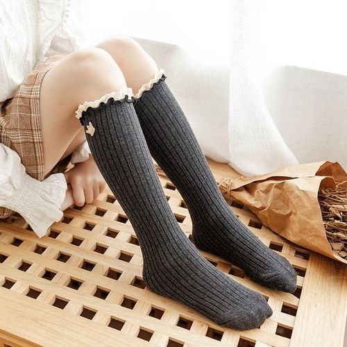 Girls Knee New Flower High Long Socks Socks Lace Kids