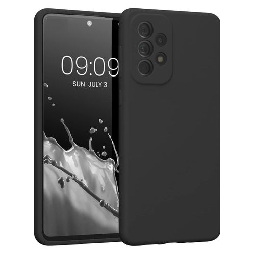 Samsung Galaxy A32 4G Luxury Soft Rubber Liquid Silicone Case Skin Touch Feel Phone Cover Black