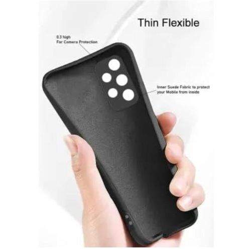 Samsung Galaxy A32 4G Luxury Soft Rubber Liquid Silicone Case Skin Touch Feel Phone Cover Black
