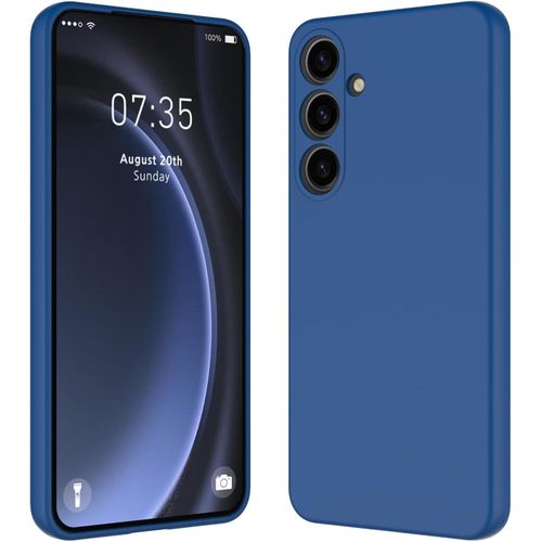 Samsung Galaxy S24, S24 Plus, S24 Ultra Case- Silicone Full Cover Protective Case with Soft Microfiber Lining Support Wireless Charging-Blue