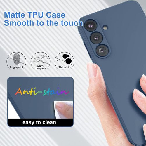 Samsung Galaxy S24, S24 Plus, S24 Ultra Case- Silicone Full Cover Protective Case with Soft Microfiber Lining Support Wireless Charging-Blue