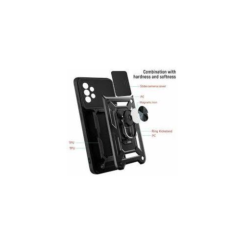 Samsung Galaxy A03, A03s, A03 Core, A04, A04s, A04 Core Case, Military Grade Tough Heavy Armored Protective Phone Case With Magnetic Metal Ring Kickstand Slim Shockproof Duty Armor Cover Case-Black