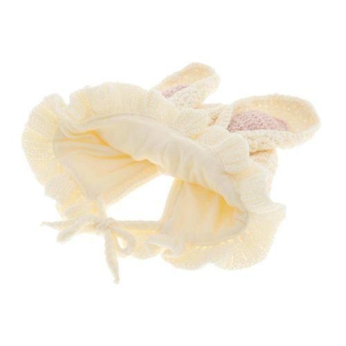 Baby Knitted Hat Cozy Wool Eaves Hat Warm Hat For Winter Girls Beige