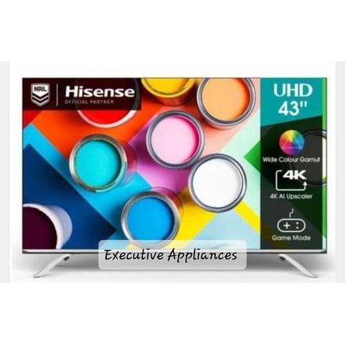 Hisense 43'' Smart Ultra HD 4K A6 Series Premium TV, Bluetooth, Built-in WIFI, Frameless, View YouTube, Netflix - Black