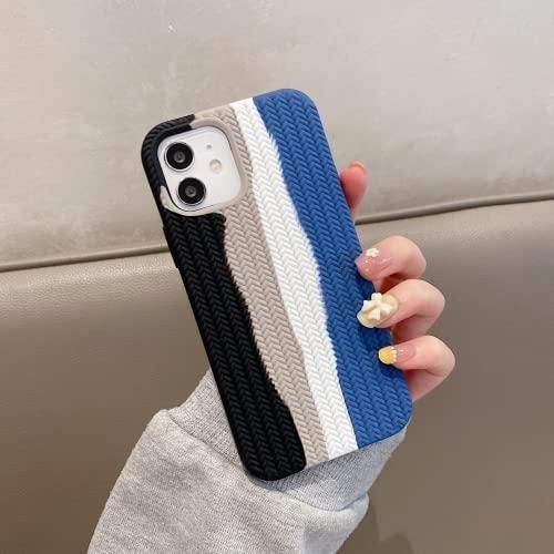 iPhone 15 14 13 12 11 Pro Max Liquid Soft Silicone Rainbow Phone Case-Black ,Blue