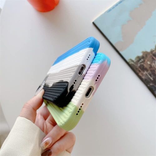 iPhone 15 14 13 12 11 Pro Max Liquid Soft Silicone Rainbow Phone Case-Black ,Blue