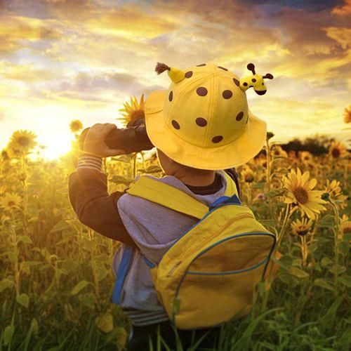 Bucket Hat Wide Brim Beach Hat For Outdoor Hiking Holiday Yellow