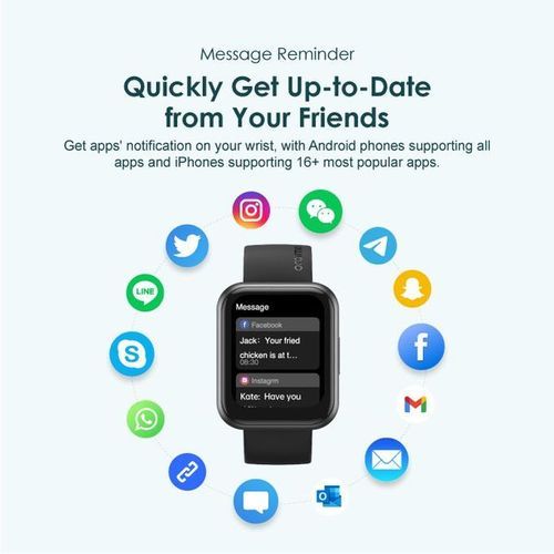 Oraimo Smart Watch 2 Pro OSW - 32 Calling, Quick Reply Sms Smart Watch - Black