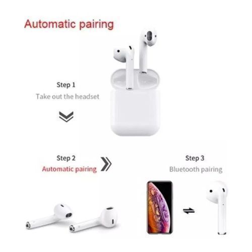 TWS i7s Earbuds True Wireless Bluetooth Headphones In-ear Music Earphone Hands-free with Charging Box Silicone Earphone Case Lanyard - White