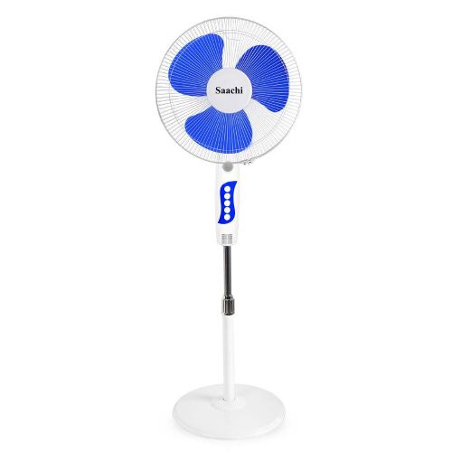 Saachi Buy One Get One Free 3 Speed Round Base Stand Fan - White & Blue
