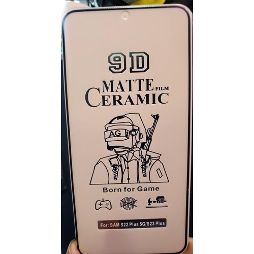Samsung Galaxy S22 23 Plus Ultra Matte Ceramic Screen Protector Anti Fingerprint Scratch Guard -Black