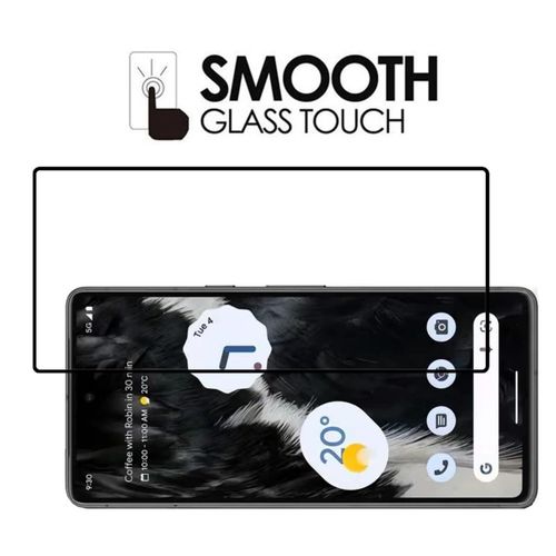 Google Pixel 5, 5a 5G, 6, 6a, 6 Pro Screen Protector Guard Curved Clear Full Glue Tempered Glass-Black