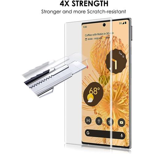 Google Pixel 5, 5a 5G, 6, 6a, 6 Pro Screen Protector Guard Curved Clear Full Glue Tempered Glass-Black