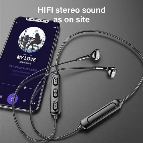 B7 Bluetooth Neckband Earphones With Bass technology - Black
