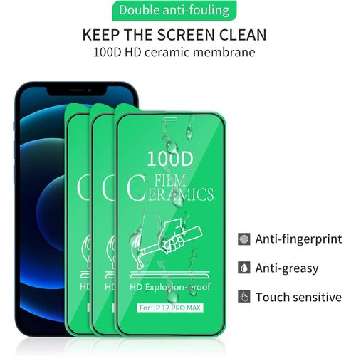 IPhone X, XR, Xs, Xs Max Matte Ceramic Fully Flexible Screen Protector With Edge To Edge Cover-Black