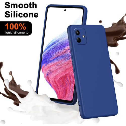 Samsung Galaxy A05, A05s Case, Ultra Slim Shockproof Protective Liquid Silicone Phone Case With Soft Anti-Scratch Microfiber Lining Cover-Blue